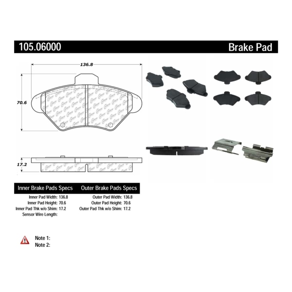 Centric Posi Quiet™ Ceramic Front Disc Brake Pads 105.06000