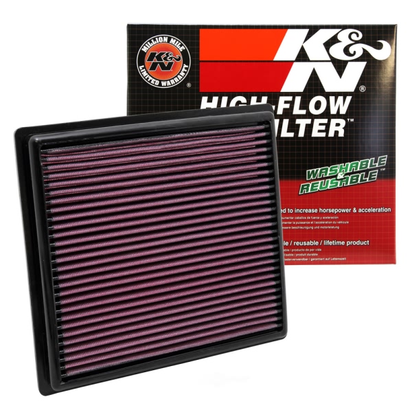 K&N 33 Series Panel Red Air Filter （9.625" L x 8.75" W x 1.125" H) 33-2443