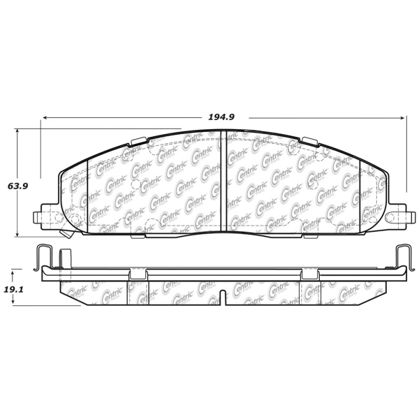 Centric Premium Semi-Metallic Rear Disc Brake Pads 300.14000