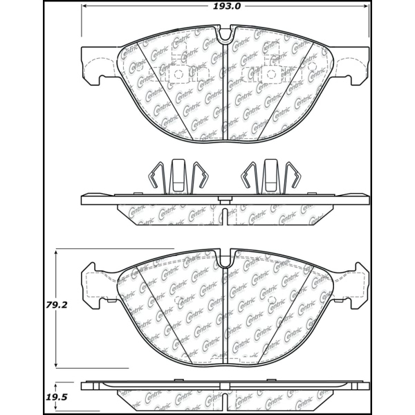 Centric Posi Quiet™ Semi-Metallic Front Disc Brake Pads 104.13810
