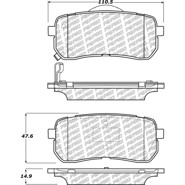 Centric Posi Quiet Pro™ Ceramic Rear Disc Brake Pads 500.13020