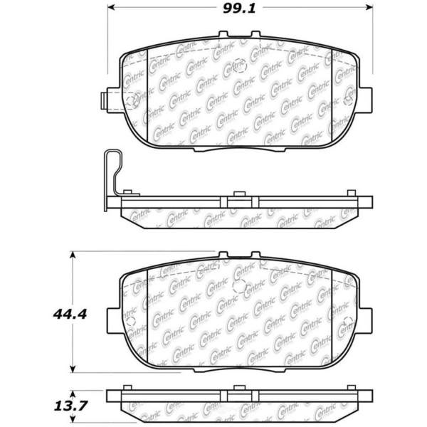 Centric Posi Quiet™ Ceramic Rear Disc Brake Pads 105.11800