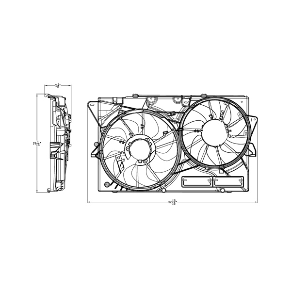 TYC Dual Radiator And Condenser Fan Assembly 623040