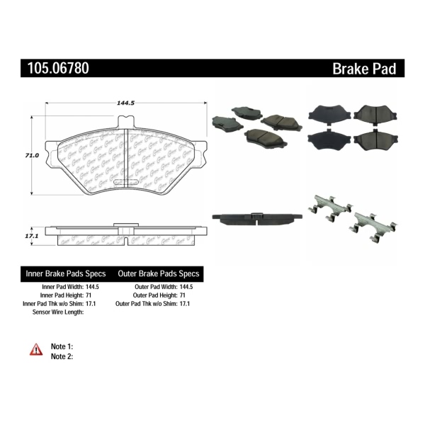 Centric Posi Quiet™ Ceramic Front Disc Brake Pads 105.06780