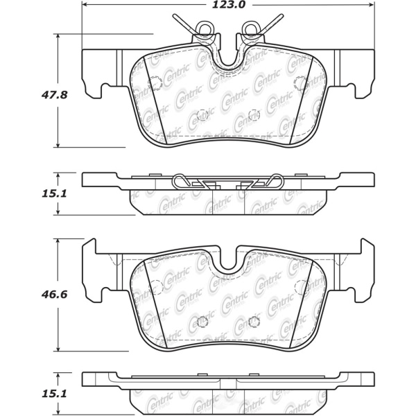 Centric Posi Quiet™ Semi-Metallic Rear Disc Brake Pads 104.17620