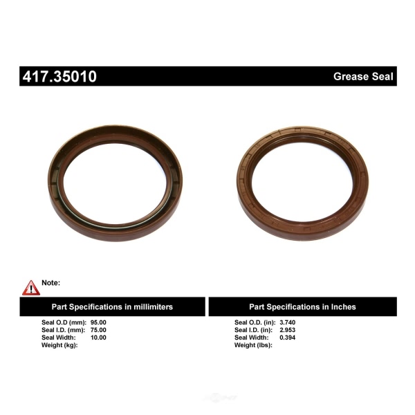 Centric Premium™ Axle Shaft Seal 417.35010