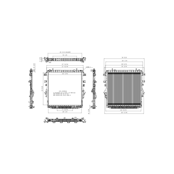 TYC Engine Coolant Radiator 13500