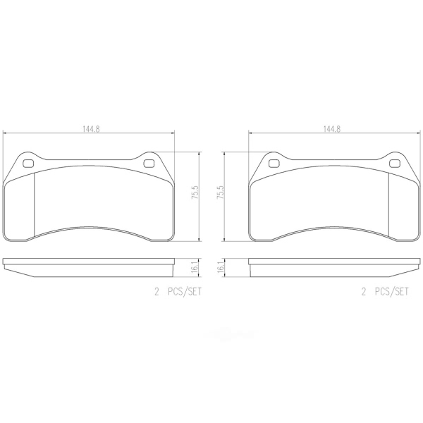 brembo Premium Ceramic Front Disc Brake Pads P36014N