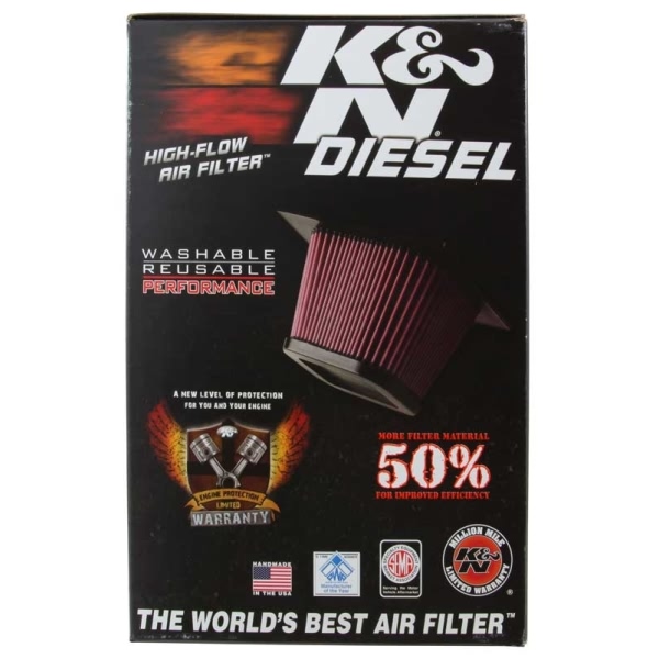 K&N E Series Unique Red Air Filter （7" H) E-0784