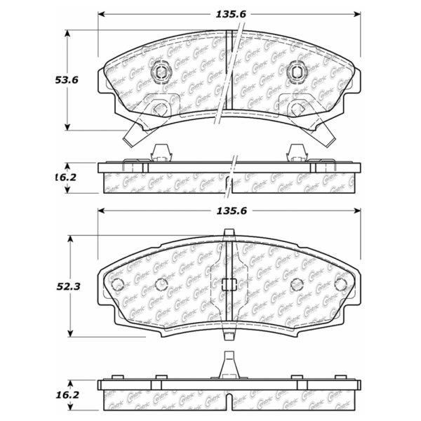 Centric Premium Semi-Metallic Front Disc Brake Pads 300.03530