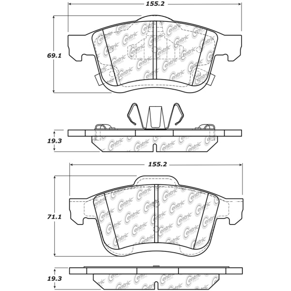 Centric Posi Quiet™ Ceramic Front Disc Brake Pads 105.17210