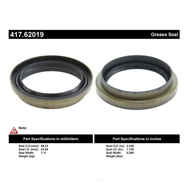 Centric Premium™ Front Inner Wheel Seal 417.62019