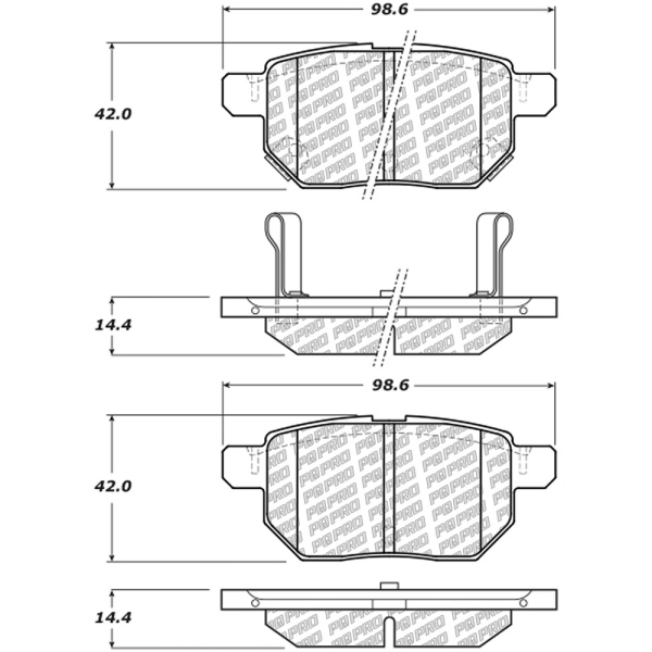 Centric Posi Quiet Pro™ Ceramic Rear Disc Brake Pads 500.14230