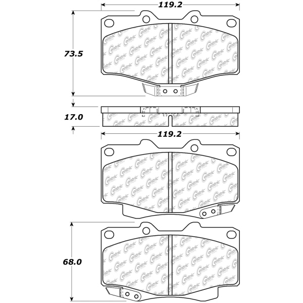 Centric Premium Ceramic Front Disc Brake Pads 301.04360