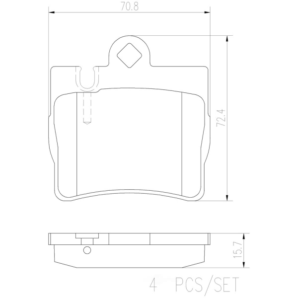 brembo Premium Ceramic Rear Disc Brake Pads P50042N