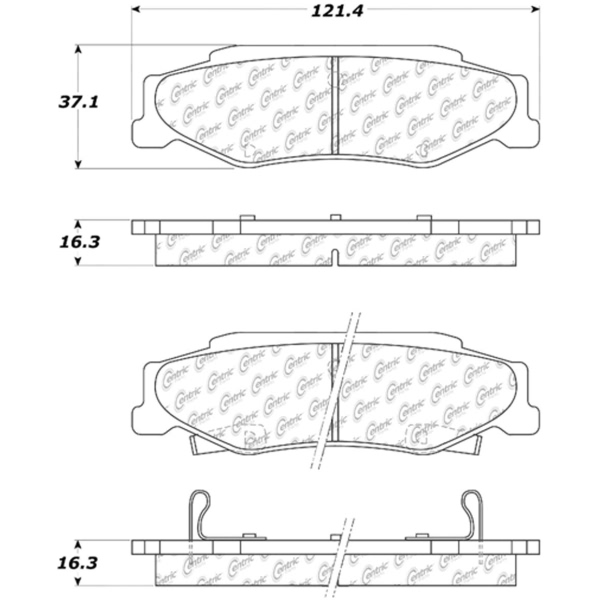 Centric Premium Ceramic Rear Disc Brake Pads 301.07320