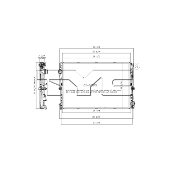 TYC Engine Coolant Radiator 13507