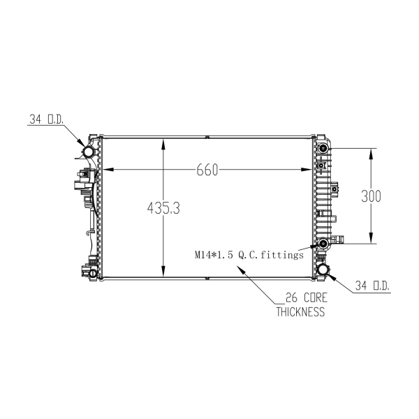 TYC Engine Coolant Radiator 13574