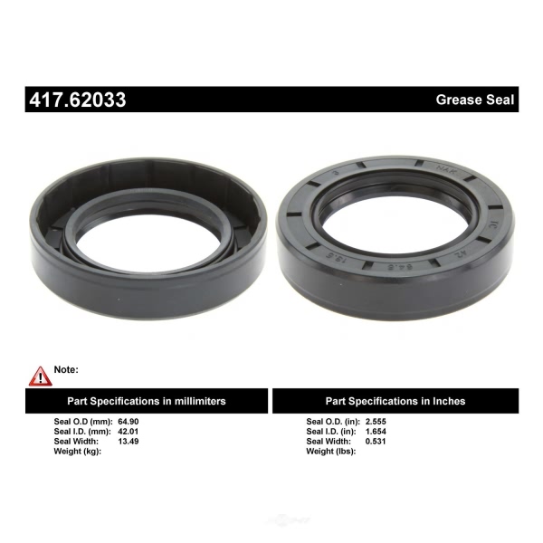 Centric Premium™ Axle Shaft Seal 417.62033