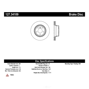 Centric Premium™ OE Style Drilled And Slotted Brake Rotor for BMW 135i - 127.34109