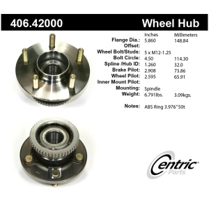 Centric Premium™ Wheel Bearing And Hub Assembly for 2001 Mercury Villager - 406.42000