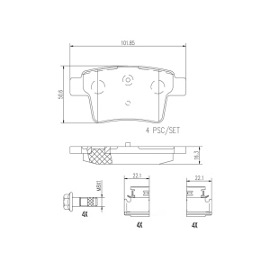 brembo Premium Ceramic Rear Disc Brake Pads for 2007 Ford Five Hundred - P24063N