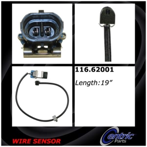 Centric Front Brake Pad Sensor for Cadillac Seville - 116.62001