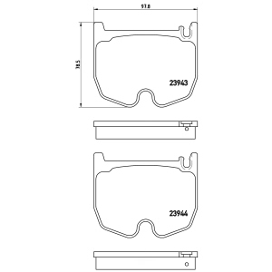 brembo Premium Low-Met OE Equivalent Front Brake Pads for Mercedes-Benz SL600 - P50062