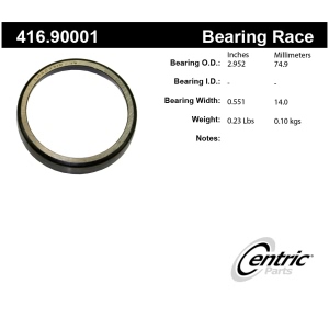 Centric Premium™ Rear Outer Wheel Bearing Race for Porsche - 416.90001