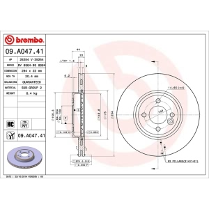 brembo UV Coated Series Front Brake Rotor for 2005 Mini Cooper - 09.A047.41