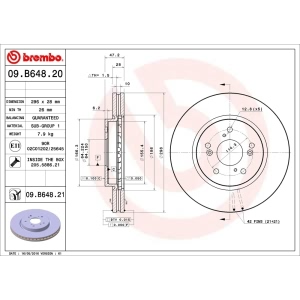 brembo UV Coated Series Vented Front Brake Rotor for 2010 Honda Accord Crosstour - 09.B648.21