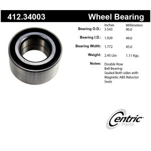 Centric Premium™ Front Driver Side Double Row Wheel Bearing for 2008 BMW 528xi - 412.34003