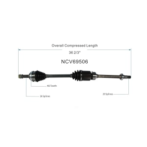 GSP North America Front Passenger Side CV Axle Assembly for 2000 Toyota Camry - NCV69506