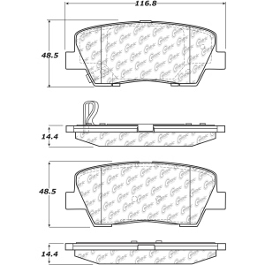 Centric Posi Quiet™ Ceramic Rear Disc Brake Pads for 2015 Hyundai Equus - 105.12841