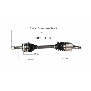 GSP North America Front Driver Side CV Axle Assembly for 2000 Daewoo Leganza - NCV64506
