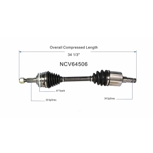 GSP North America Front Driver Side CV Axle Assembly for Daewoo - NCV64506