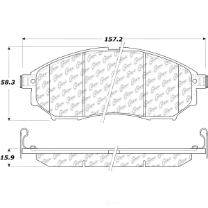 Centric Posi Quiet™ Extended Wear Semi-Metallic Front Disc Brake Pads for 2009 Infiniti FX35 - 106.08881