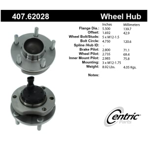Centric Premium™ Wheel Bearing And Hub Assembly for 2004 Pontiac GTO - 407.62028