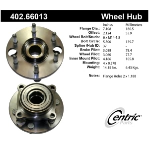Centric Premium™ Wheel Bearing And Hub Assembly for 2004 GMC Sierra 1500 - 402.66013