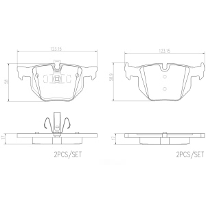 brembo Premium Ceramic Rear Disc Brake Pads for 2011 BMW 335i - P06039N