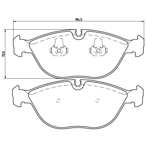 brembo Premium Low-Met OE Equivalent Front Brake Pads for 2006 Audi TT Quattro - P06019