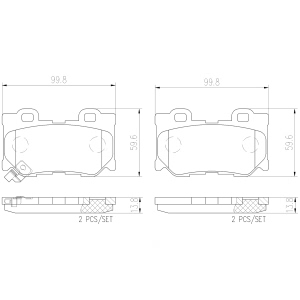 brembo Premium Ceramic Rear Disc Brake Pads for 2014 Infiniti QX70 - P56095N