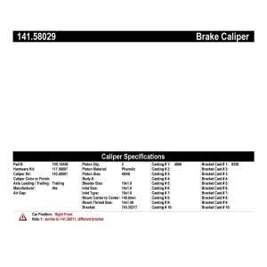 Centric Semi-Loaded Brake Caliper for 2014 Dodge Durango - 141.58029