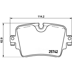 brembo Premium Low-Met OE Equivalent Rear Brake Pads for 2014 Jaguar F-Type - P36033