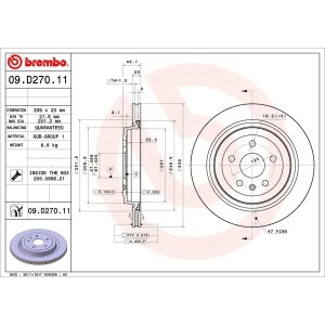 brembo UV Coated Series Rear Brake Rotor for 2008 Cadillac CTS - 09.D270.11
