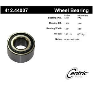 Centric Premium™ Front Driver Side Double Row Wheel Bearing for 1997 Lexus SC400 - 412.44007