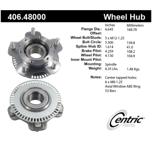 Centric Premium™ Wheel Bearing And Hub Assembly for 2002 Chevrolet Tracker - 406.48000