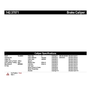 Centric Posi Quiet™ Loaded Brake Caliper for 2007 Porsche 911 - 142.37071
