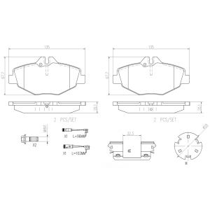 brembo Premium Ceramic Front Disc Brake Pads for 2008 Mercedes-Benz E320 - P50049N