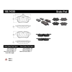 Centric Formula 100 Series™ OEM Brake Pads for 2010 BMW Z4 - 100.14330